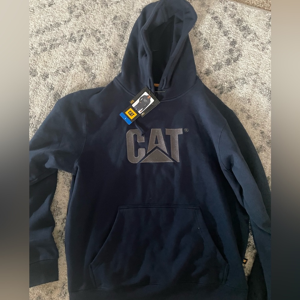 Men’s cat hoodie large blue nwt